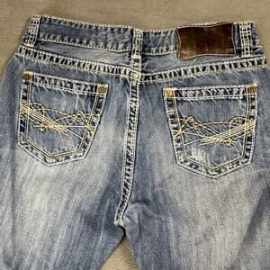 Rock & Roll Cowboy Jeans Men Blue Denim DB Boot Leg Relaxed 34x30 ALTEREDx26